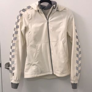 Lululemon White & Gray/Silver Rain/Running Jacket